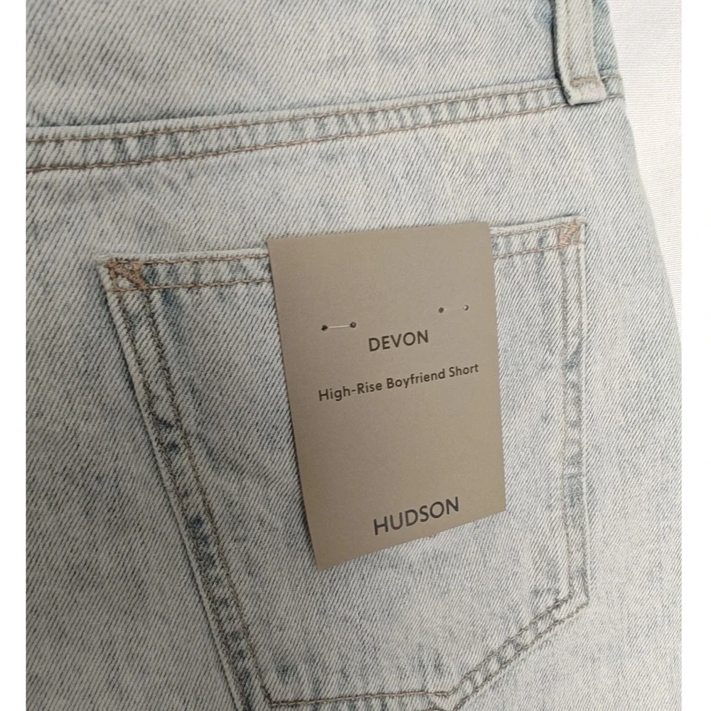 Hudson Devon High Rise Boyfriend Shorts Distressed Jean‎ Denim Light Wash 27 New